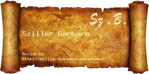 Sziller Barbara névjegykártya